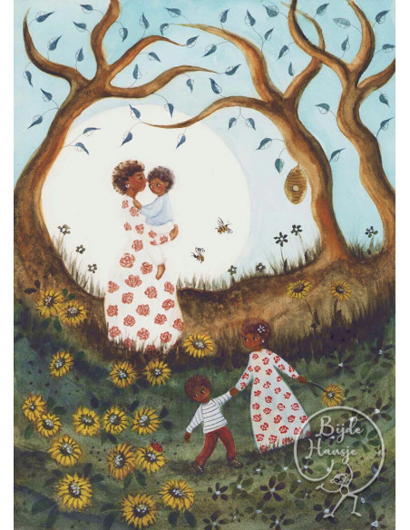 Ansichtkaart zomerse dag Bijdehansje