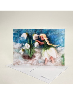 Ansichtkaart sneeuwklokjes Het Wol Feetje 2