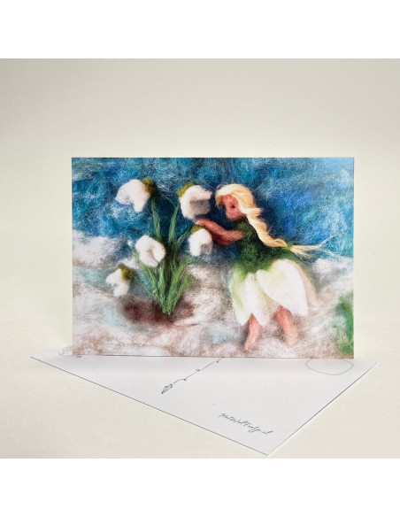 Ansichtkaart sneeuwklokjes Het Wol Feetje