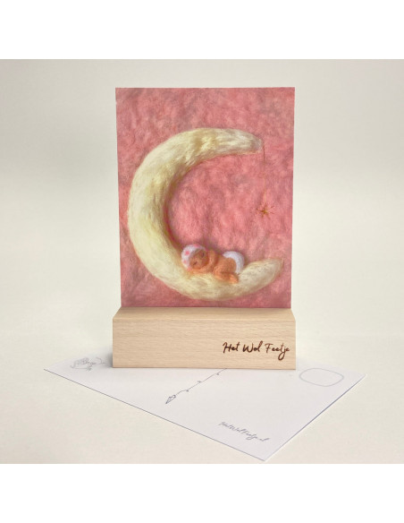 Ansichtkaart baby roze Het Wol Feetje