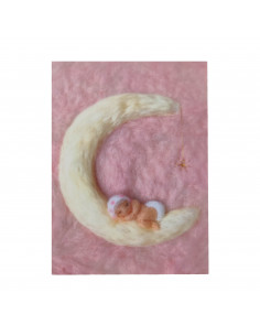 Ansichtkaart baby roze Het Wol Feetje