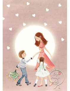 Ansichtkaart moederdag Bijdehansje