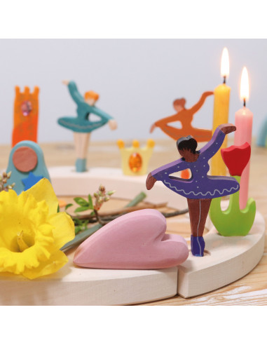 Ballerina steker paars voor verjaardagsring