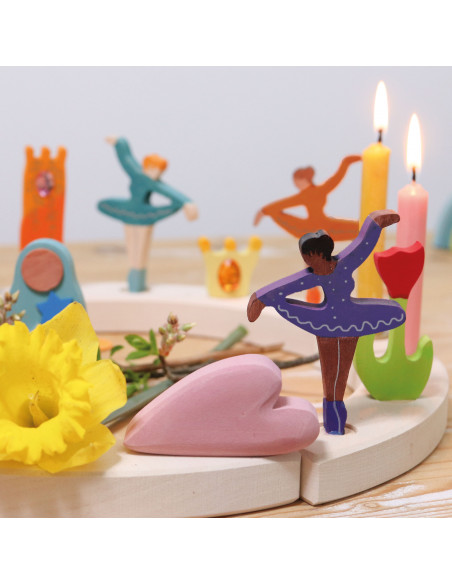 Ballerina steker paars voor verjaardagsring