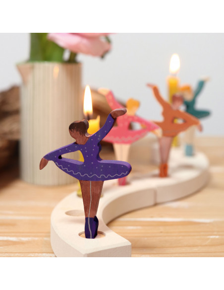 Ballerina steker paars voor verjaardagsring