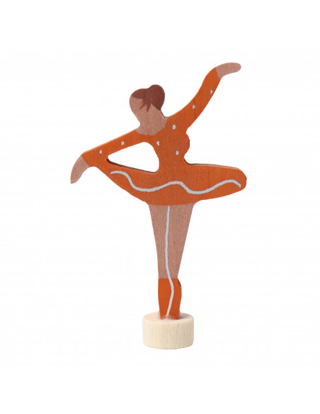 Ballerina steker oranje voor verjaardagsring