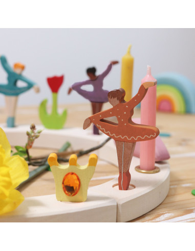 Ballerina steker oranje voor verjaardagsring