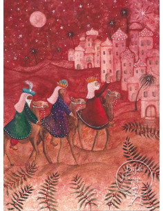 Ansichtkaart drie koningen Bijdehansje