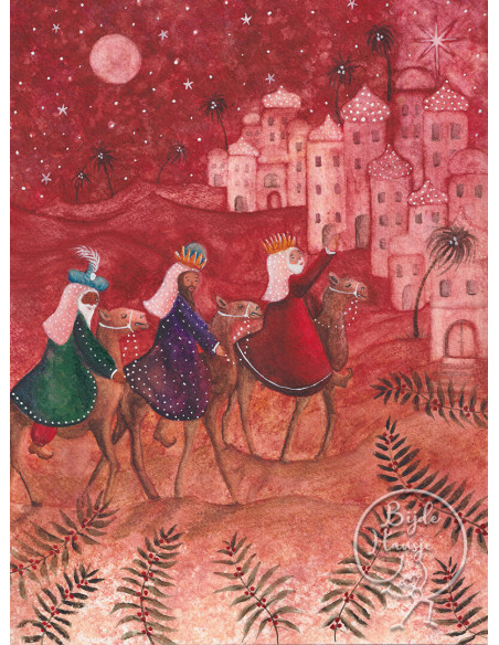 Ansichtkaart drie koningen Bijdehansje
