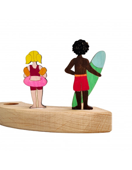 Meisje met zwemband steker