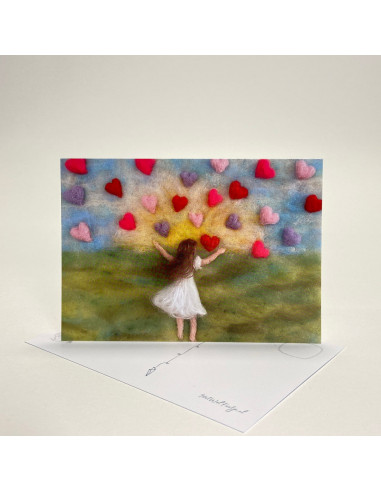 Ansichtkaart "ik verstuur liefde" Het Wol Feetje