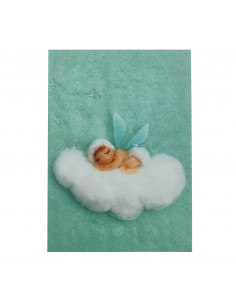 Ansichtkaart baby blauw Het Wol Feetje
