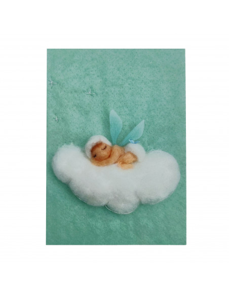 Ansichtkaart baby blauw Het Wol Feetje