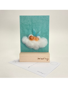 Ansichtkaart baby blauw Het Wol Feetje 2