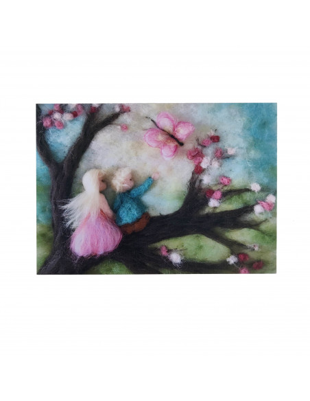 Ansichtkaart lente tak van Het Wol Feetje