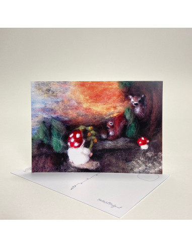 Ansichtkaart paddestoel kindje Het Wol Feetje