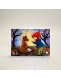 ansichtkaart herfst vos 2