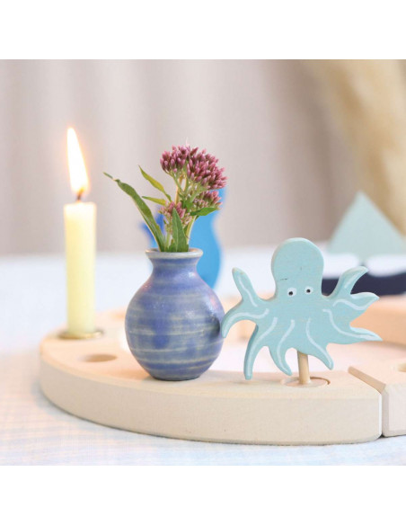 Vaasje voor verjaardagsring blauw