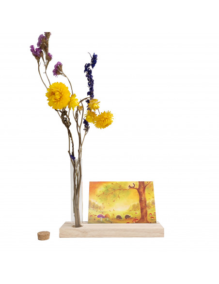 Kaarthouder met vaasje