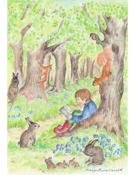 Ansichtkaart bos Margo Heine