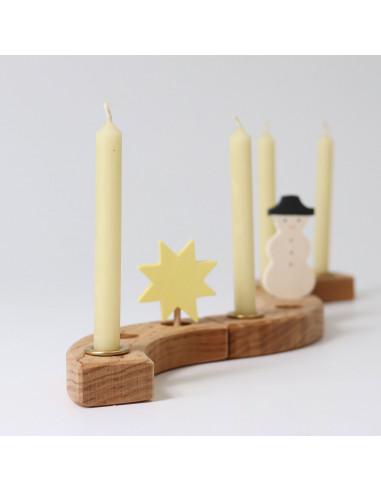 Bijenwaskaarsjes verjaardagsring wit