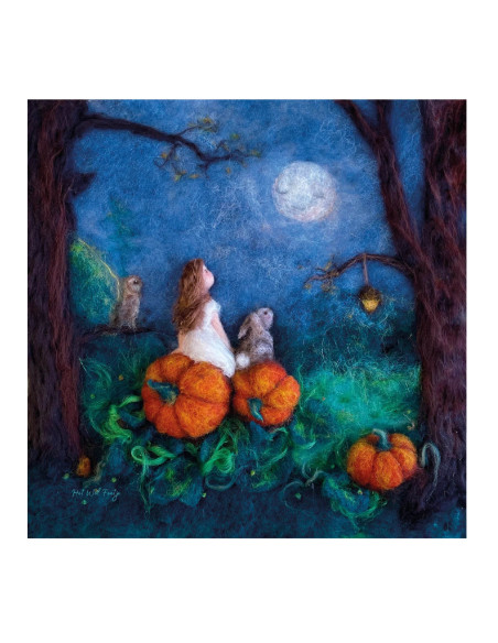 Herfst pompoen kaart voor seizoenslamp Het Wol Feetje