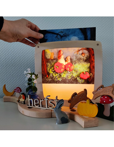 Herfst pompoen kaart voor seizoenslamp Het Wol...