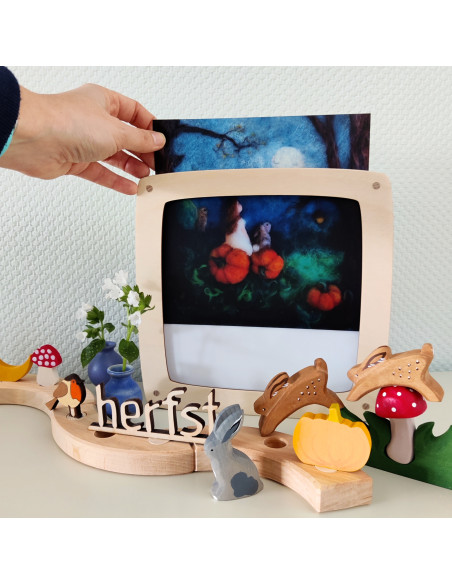 Herfst pompoen kaart voor seizoenslamp Het Wol Feetje