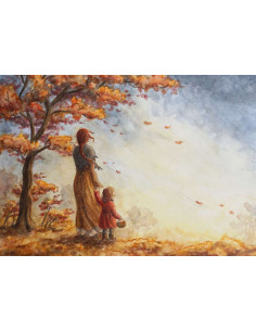 Ansichtkaart herfstblad Raphaela Berendt