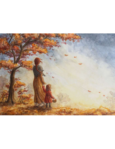 Ansichtkaart herfstblad Raphaela Berendt