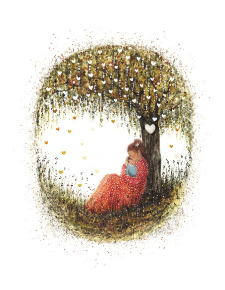 Ansichtkaart moederliefde Bijdehansje