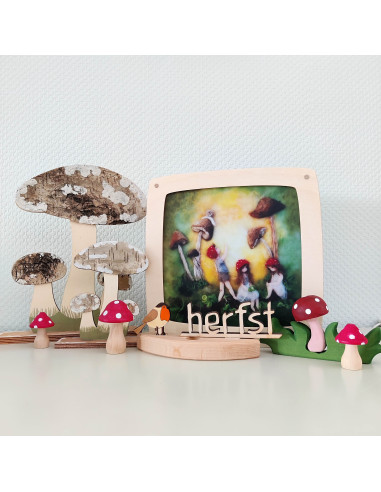 Herfst paddenstoelen kaart voor seizoenslamp...