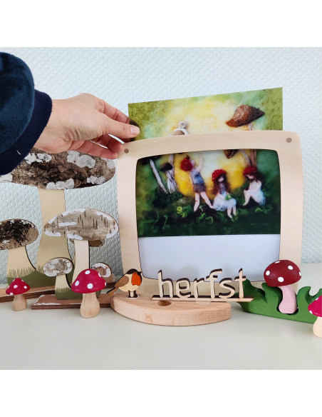 Herfst paddenstoelen kaart voor seizoenslamp Het Wol Feetje