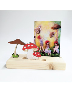 Ansichtkaart paddestoel vriendjes Het Wol Feetje 2