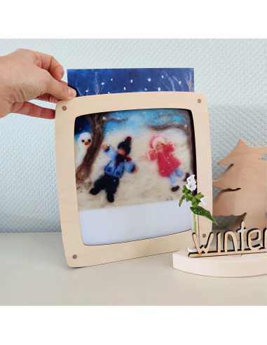 Sneeuw kindjes plaat voor seizoenslamp