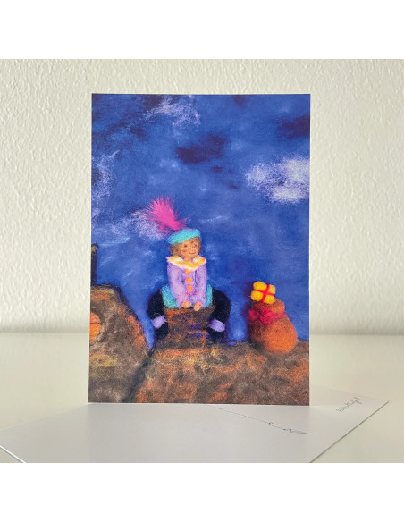 Ansichtkaart Pietje op het dak Het Wol Feetje