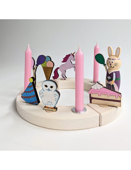 Ballon steker roze/paars