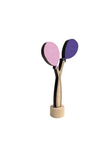 Ballon steker roze/paars