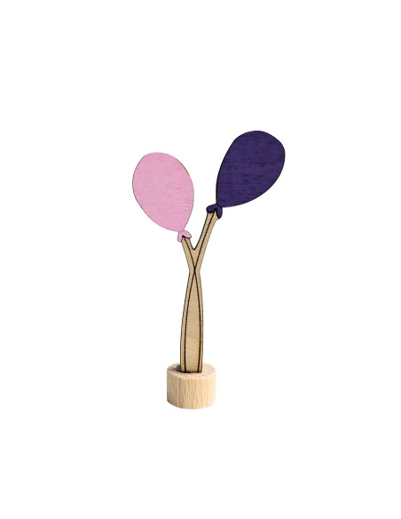 Ballon steker roze/paars