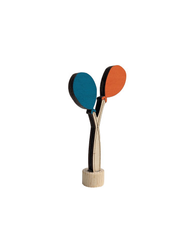 Ballon steker aqua/oranje