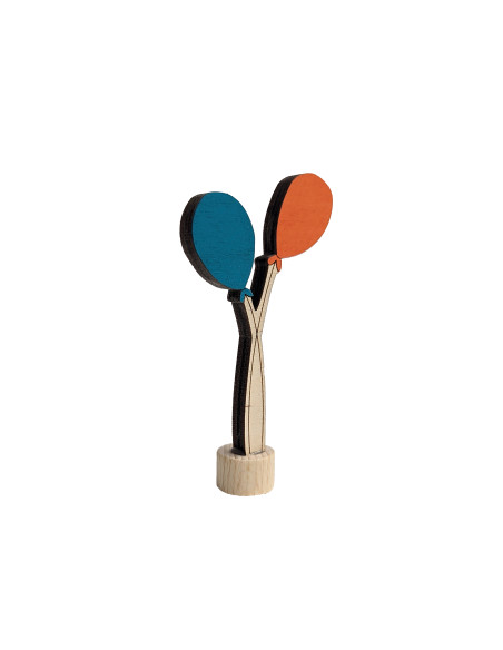 Ballon steker aqua/oranje