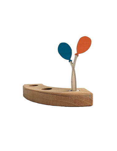 Ballon steker aqua/oranje