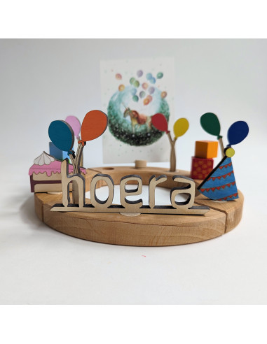 Ballon steker aqua/oranje