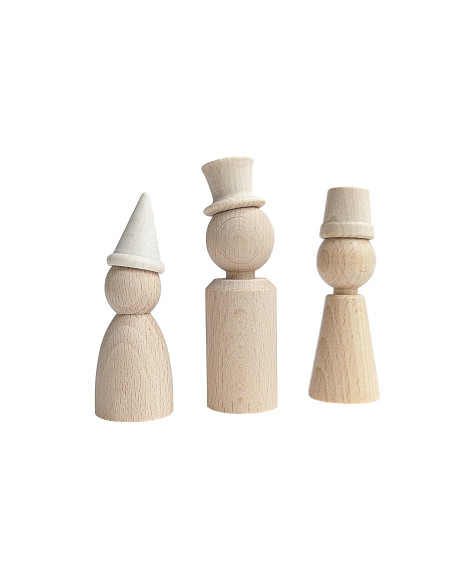 Bloempot hoed peg dolls