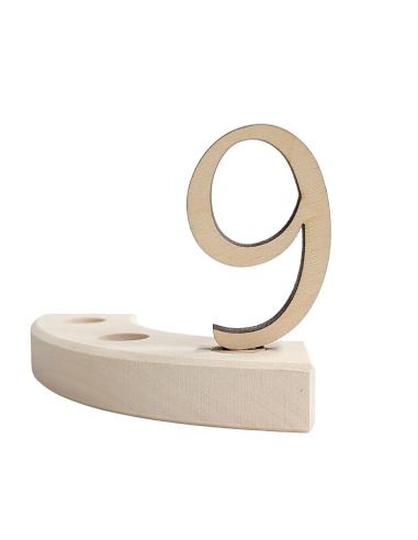 Cijfer 9 naturel steker