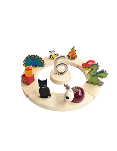 Cijfer 6 naturel steker