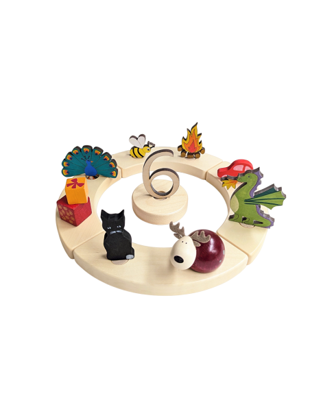 Cijfer 6 naturel steker