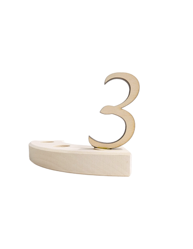 Cijfer 3 naturel steker