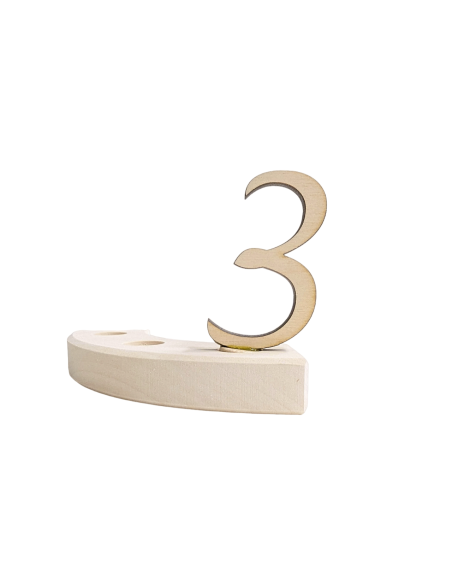 Cijfer 3 naturel steker