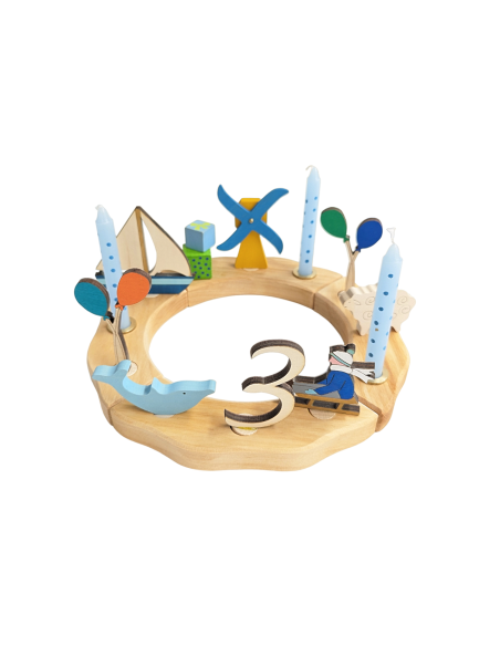 Cijfer 3 naturel steker